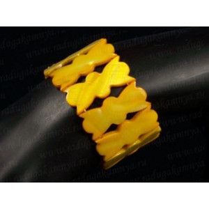 Браслет из перламутра, сегмент "Бантики", желтый