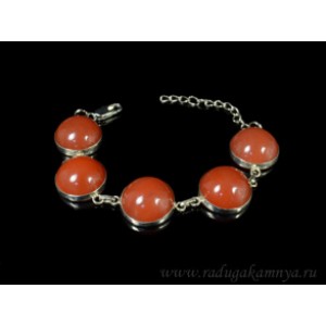 Браслет из сердолика круг 20мм., 17см.