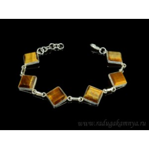 Браслет из тигрового глаза " Ромб ", 18 см.