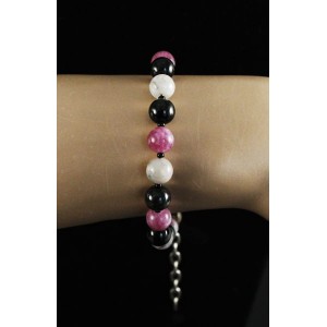 Браслет из турмалина на застежке, шарик 8мм