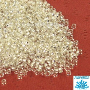 Бисер TOHO №15 цвет 0021 прозрачный бесцветный, внутреннее серебрение ЯПОНИЯ пакет 5 граммов