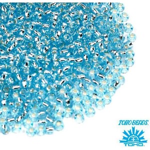 Бисер TOHO №11 цвет 0023 светлая морская волна, внутреннее серебрение ЯПОНИЯ пакет 10 граммов