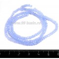 Бусины хрустальные на нити форма Рондель 3*2 мм васильковый полупрозрачный около 39 см нить /170 бусин