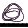 Бусины хрустальные на нити форма Рондель 3*2 мм цвет фиолетовый прозрачный 40 см нить /200 бусин