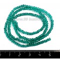 Бусины хрустальные на нити форма Рондель 3*2 мм цвет изумрудный зелёный 40 см нить /около 200 бусин