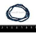 Бусины хрустальные на нити форма Рондель 3*2 мм цвет синий электрик, 35 см нить