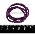 Бусины хрустальные на нити форма Рондель 3*2 мм темно-сиреневый электрик, около 40 см нить /180 бусин