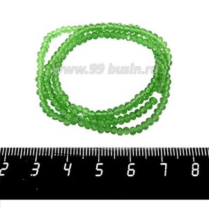 Бусины хрустальные на нити форма Рондель 3*2 мм травяной зеленый, около 40 см нить /180 бусин Бусины хрустальные на нити форма Рондель 3*2 мм травяной зеленый, около 40 см нить /180 бусин