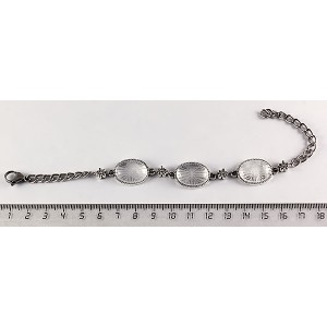 Браслет из горного хрусталя (не полностью прозрачный), овал 18х13мм, на цепочке