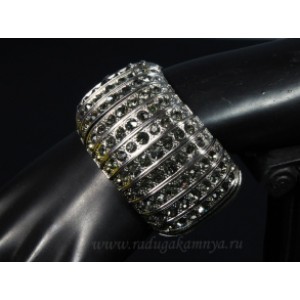 Браслет ювелирный сплав с цирконом цвет раухтопаз