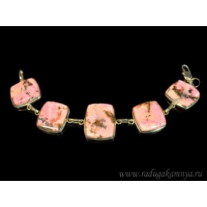 Браслет родонит, 19см Браслет родонит, 19см