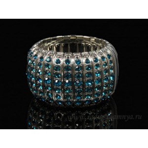 Браслет ювелирный сплав с цирконом цвет голубой