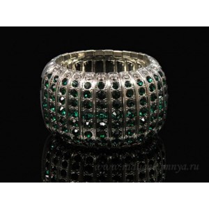 Браслет ювелирный сплав с цирконом цвет зеленый