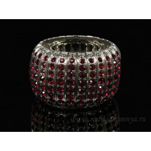 Браслет ювелирный сплав с цирконом цвет красный