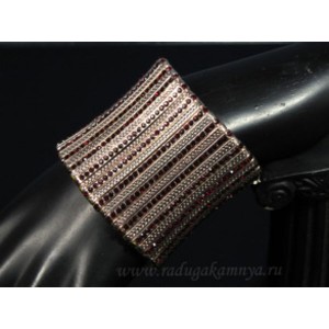 Браслет ювелирный сплав с цирконом цвет красный