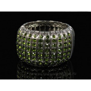 Браслет ювелирный сплав с цирконом цвет лаймовый