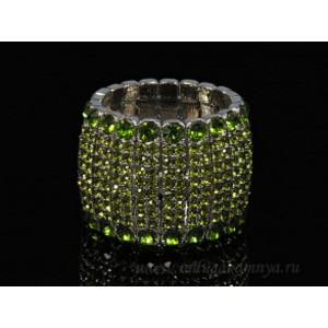Браслет ювелирный сплав с цирконом цвет лаймовый