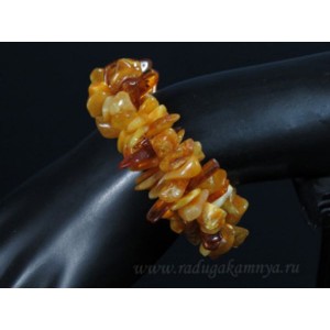 Браслет янтарный облепиха медово-молочный, коньячный