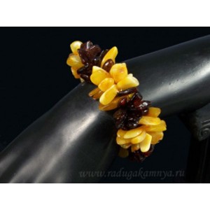 Браслет янтарный облепиха медово-молочный, кофейный Браслет янтарный облепиха медово-молочный, кофейный