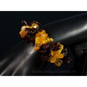 Браслет янтарный облепиха медовый, кофейный