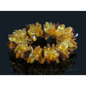 Браслет янтарный облепиха медовый, коньячный