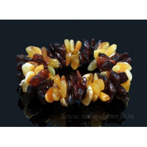 Браслет янтарный облепиха молочно-медовый, коньячный