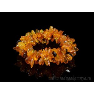 Браслет янтарный облепиха св.коньячный, кофейный Браслет янтарный облепиха св.коньячный, кофейный