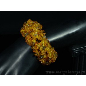 Браслет янтарный плетение медовый, зеленый.