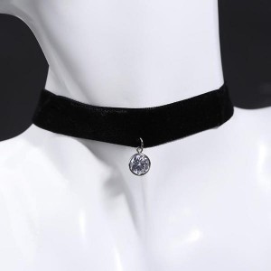 Ожерелье на струнке "Стразинка" круг в огранке, цвет белый, цвет серебристый