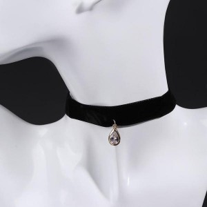 Ожерелье на струнке "Стразинка" капля в огранке, цвет белый, цвет золотистый