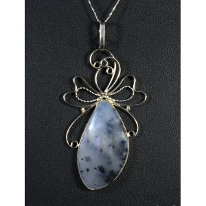 Кулон агат моховой грация  33*56мм.