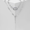 Кулон "Цепь" палочка, цвет серебро