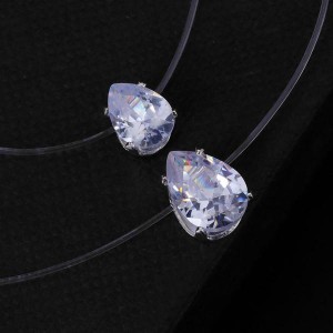 Кулон "На леске" двойная слеза, цвет белый, цвет серебристый Кулон "На леске" двойная слеза, цвет белый, цвет серебристый