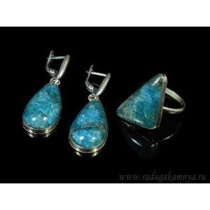 Кольцо и серьги апатит