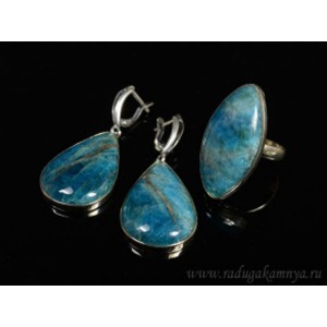 Кольцо и серьги апатит Кольцо и серьги апатит