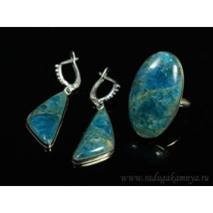 Кольцо и серьги апатит Кольцо и серьги апатит