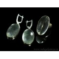 Кольцо и серьги горный хрусталь овал Кольцо и серьги горный хрусталь овал