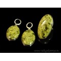 Кольцо и серьги змеевик овал