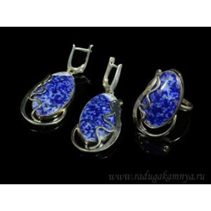 Кольцо и серьги из лазурита