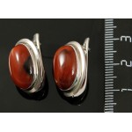 C925 Серьги 6,62г агат красный (тонировка) родирование