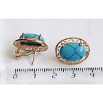 Серьги из бирюзы (имитация) "греческие", цвет темно-голубой