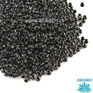 Бисер TOHO №11 цвет 0344 прозрачный хрусталь черное внутреннее отверстие ЯПОНИЯ пакет 10 граммов