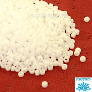 Бисер TOHO №11 цвет 0121 белоснежный перламутр ЯПОНИЯ пакет 10 граммов