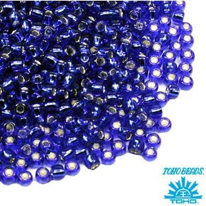 Бисер TOHO №11 цвет 0028 синий внутреннее серебрение ЯПОНИЯ пакет 10 граммов