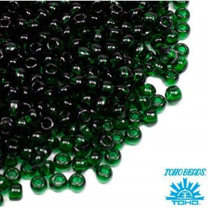 Бисер TOHO №11 цвет 0939 прозрачный темно-зеленый ЯПОНИЯ пакет 10 граммов