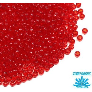 Бисер TOHO №11 цвет 0005 прозрачный красный ЯПОНИЯ пакет 10 граммов