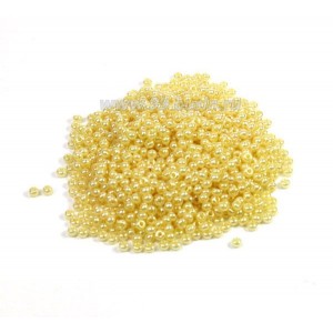 Бисер Чехия, светло-бежевый жемчужный, 10 размер, 47112, 10 грамм