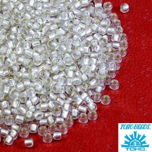 Бисер TOHO №11 цвет 21F прозрачный матовый серебряное отверстие ЯПОНИЯ пакет 10 граммов