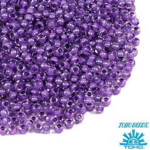 Бисер TOHO №11 цвет 0935 прозрачный хрустальный с фиолетовым центром ЯПОНИЯ пакет 10 граммов