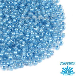 Бисер TOHO №11 цвет 0351 прозрачный хрусталь голубое внутреннее отверстие ЯПОНИЯ пакет 10 граммов